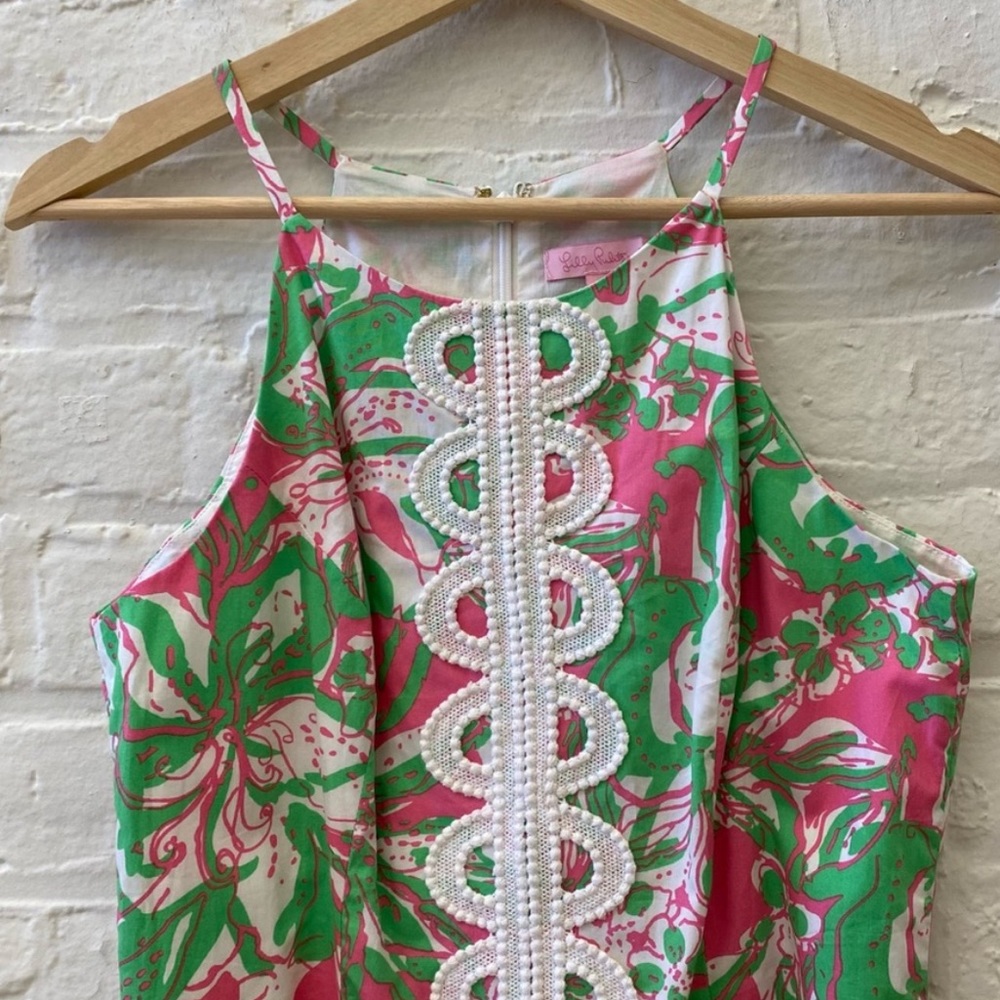 Lilly Pulitzer || Annabelle Tank Top in Hotty Pink + Green 2 - Picture 3 of 8